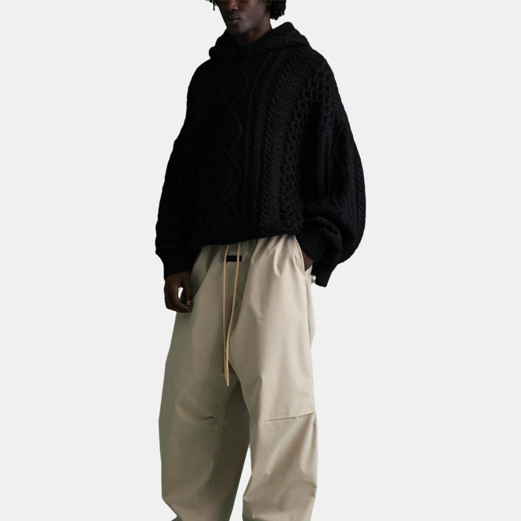 Men's Hoodie Fear of God Essentials Cable Knit Hoodie 'Jet Black'