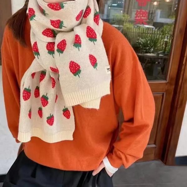 WTEMPO Gestrickte Jacquard Winter Lange Warme Schals Damen Verdickt Winddicht Kältebeständig Vielseitig Lässige Schals