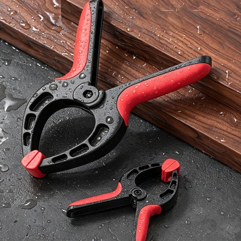 Strong A Plastic Spring Clamp with Flexible Rubber Jaw & Ergonomic Grip Workpiece Security Clamps for Woodworking M4YD