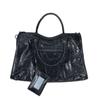 Hot Girl Cool Studded Caggle Motorcycle Bag Twist Tote Bag Oil Wax Cowhide Tote Bag Women's Single Shoulder Underarm Bag