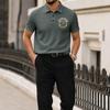 Men's Short Sleeve Polo Shirt with Printed Graphic Lapel Collar Lightweight Breathable Knit Fabric Casual Fit for Summer