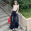 Women's High-Waisted Scimitar Jeans: New Autumn Retro Wide-Leg, Slimming, Drapey Floor-Length Pants