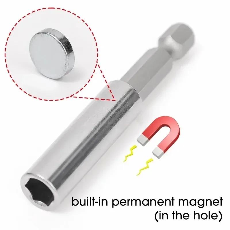 10/1pcs Magnetic Screwdriver Extension Hexagonal Handle Connecting Rod Steel Screwdrivers Bit Holder Power Tools 60/75/100/150mm