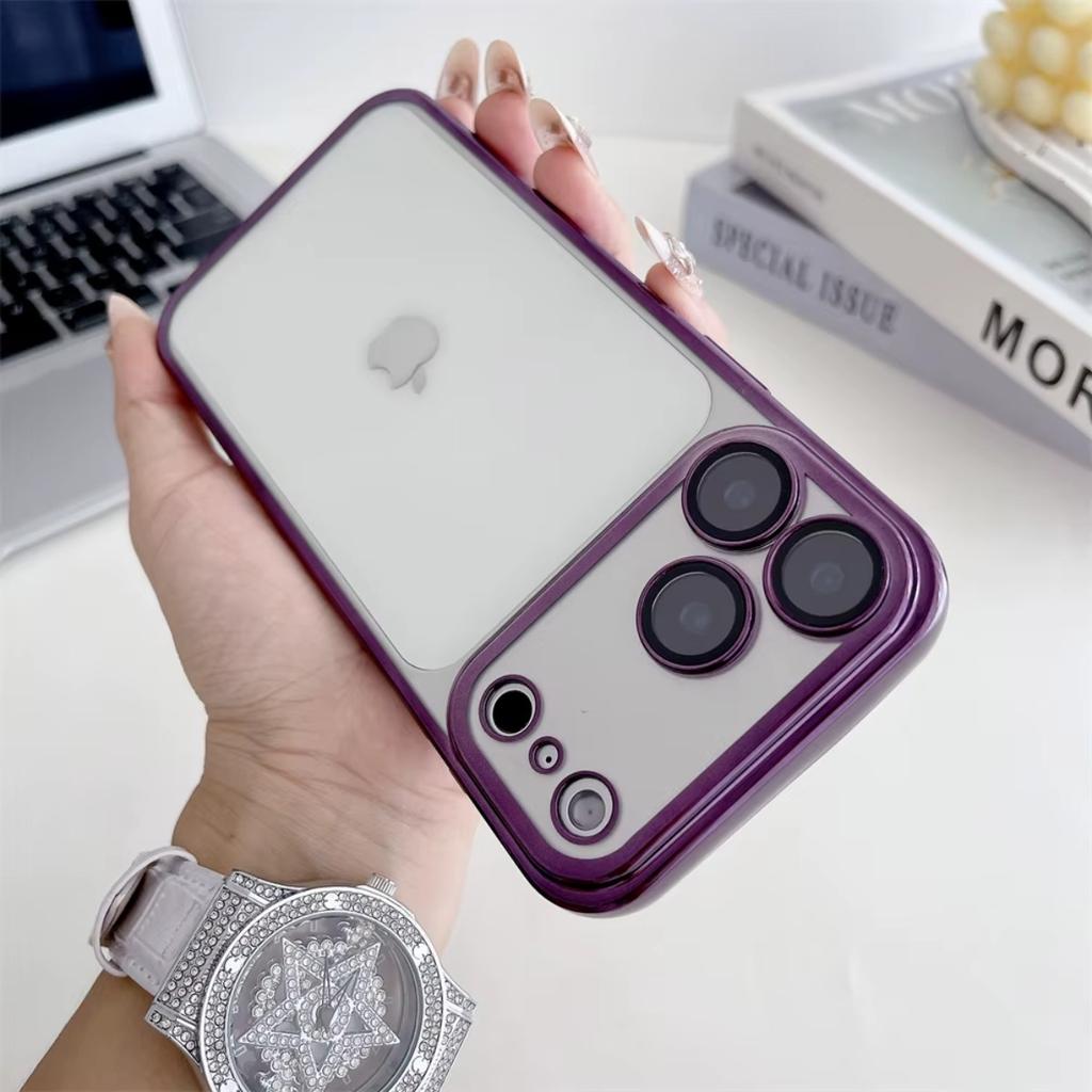 Gjennomsiktig Galvanisert Telefondeksel For iPhone 17 Air 16 15 Plus 14 Pro Max 13 12 Mini Mykt TPU-deksel med Beskyttelsesfilm for Linse