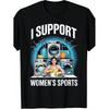 Męska i Damska Koszulka I Support Women's Sports - Wzór Równości Płciowej Okrągły Dekolt Krótki Rękaw, Miękki Codzienny Prezent Odpowiedni do Noszenia Przez Cały Rok,