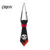 Halloween Cosplay Props Glitter Felt Tie, Skull Pumpkin Ghost Spider Bat Print Necktie Holiday Celebration Tie for Kids Adults, Adjustable Neck