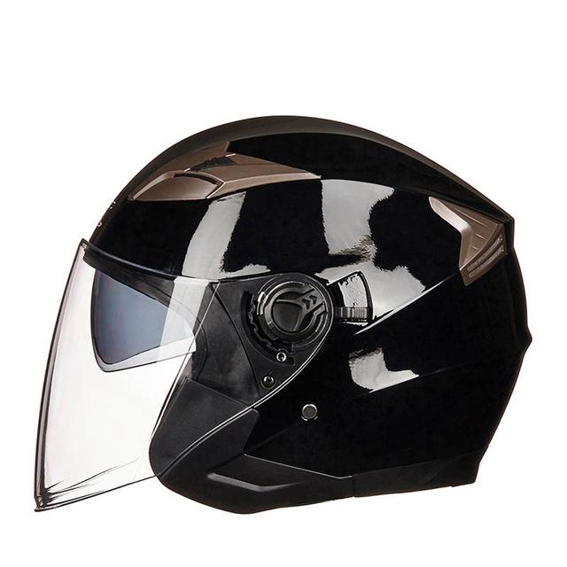 Unisex Safe Head Protection Summer Motorcycle Helmet Double Lens Half Helmet