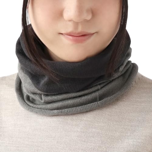 [Kinuya] Ultra Warm Silk Neck Warmer, 100% Silk, SO4980 (Iron Black x Ink)