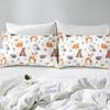 Cartoon Animal Fox Owl Hedgehog Deer Pattern Bed Hat Four-piece Set Bedroom Dormitory Bedding Decoration