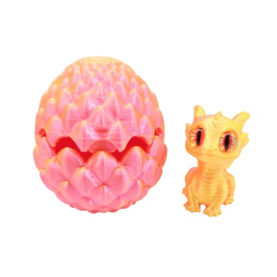 

3D-печатное украшение в виде яйца дракона, яркий цвет, маленький размер, игрушка для снятия стресса, очаровательная мультяшная статуэтка дракона