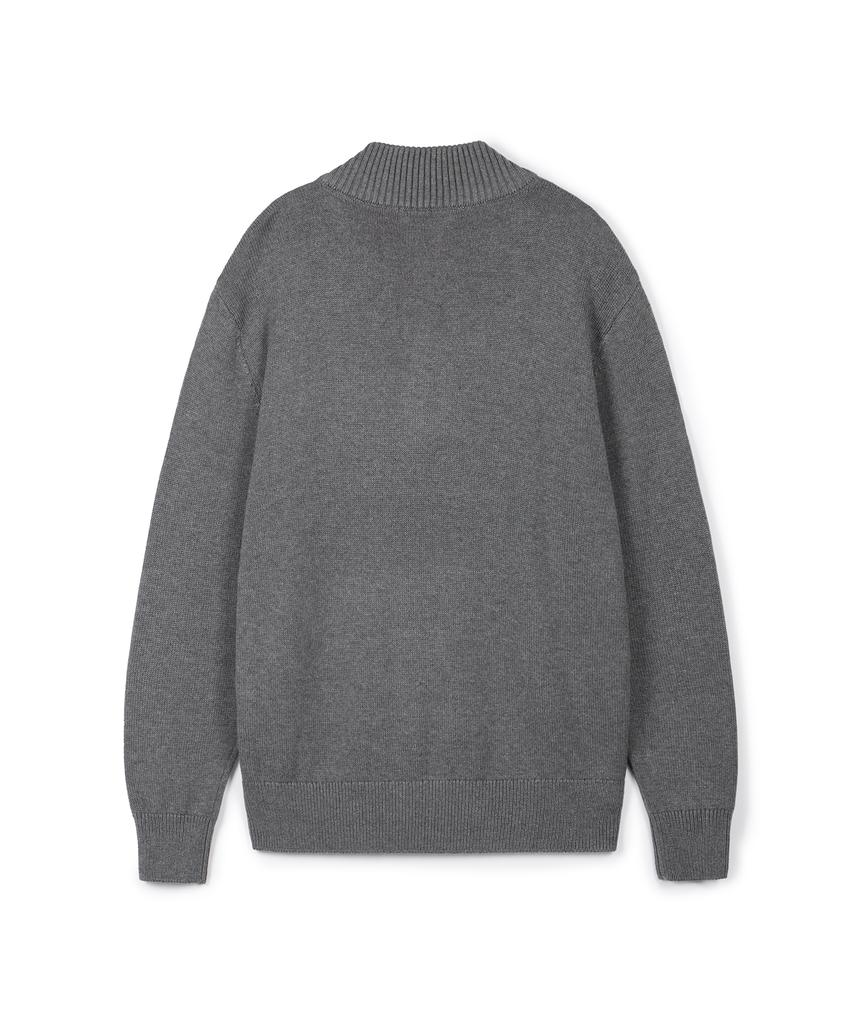 USPOLOASSN Plain Half-Zip Knit_Melange Gray