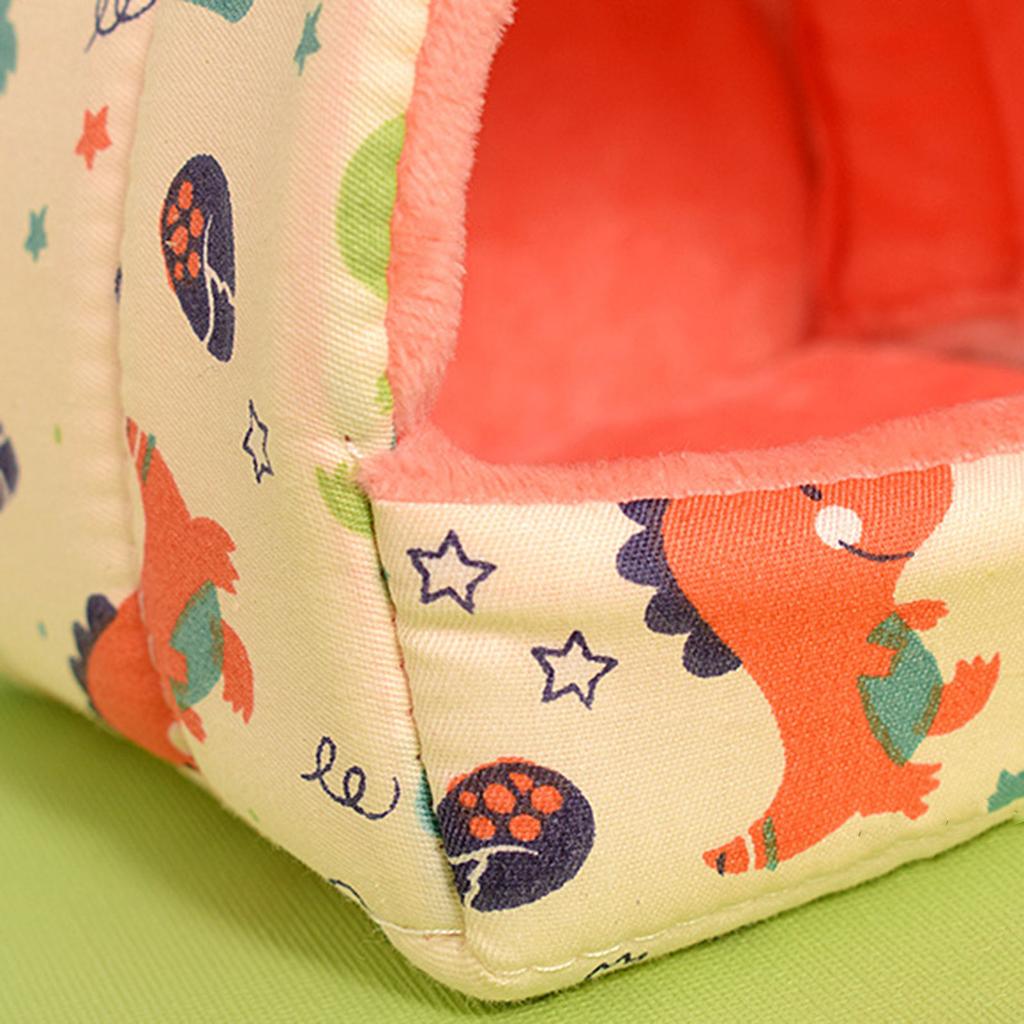 Soft Pet Bed Cute Print Hideaway House Winter Cage Hanging Bed Ferrets Sleeping Bed Small Animal Hamster Cage Accessory