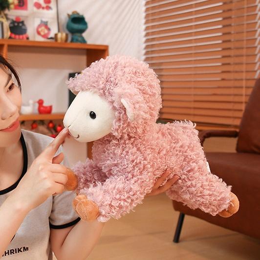 Cute Lamb Plush Toy Simulation Sheep Stuffed Doll Soft Kids Accompany Toys Adorably Room Decor Toys Exquisite Birthday Gifts