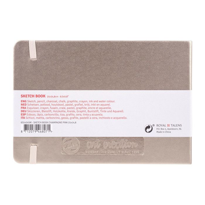 Sketchbook - 21 X 14,8cm - 80 Sheets - 140g - Rosé Champagne - Royal Talens