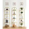 VASAGLE Corner Shelf Stand, 5 Tier Corner Bookshelf, Tempered Glass Shelves, Modern Style, Plant Stand with Steel Frame for Living Room, Bedroom