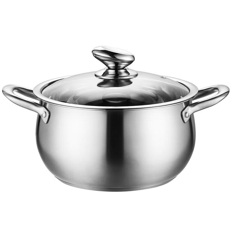 Shangheng 304 Stainless Steel Drum-Shaped Stockpot 24CM