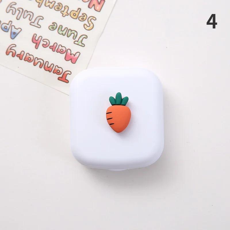 Tragbare süße Fruchtsüßigkeit einfarbige Kontaktlinsenbox Linsenbehälter für Augenpflegeset Brillenetui Halter Behälter Geschenk