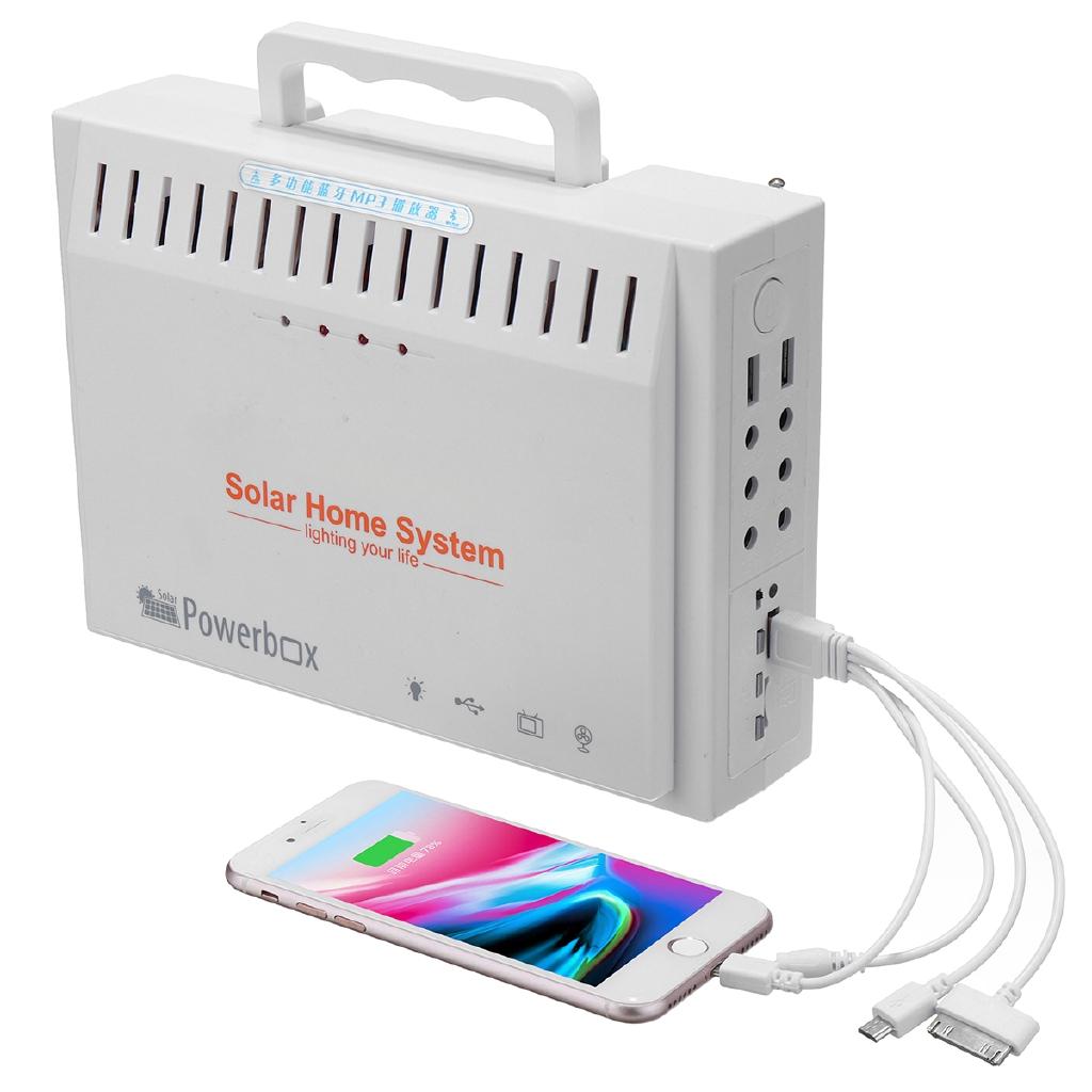 Przenośny Zestaw Generatora Solarnego Inwerter Zasilacz UPS Światło LED 2 Porty USB 10W