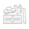 Open Gift Box Butterfly Frame Metal Silvery Stencil Embossing Cutting Dies For Diy Scrapbooking Paper Album Cards Making
