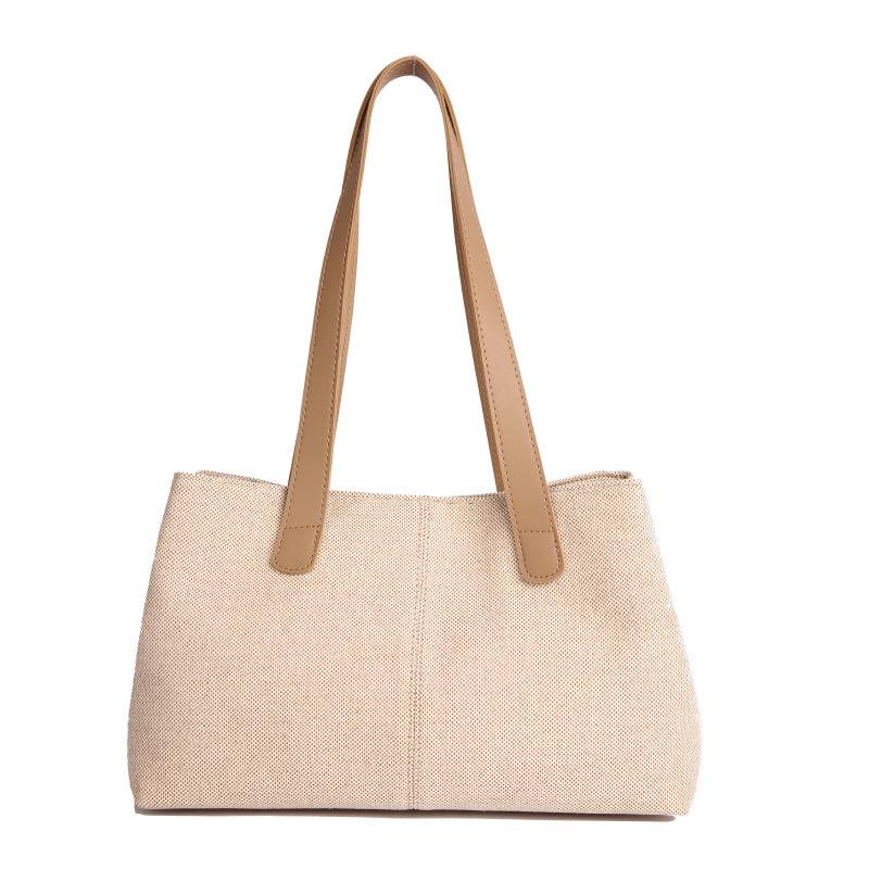 

Retro Colorblock Women s Tote - Large Capacity Shoulder & Crossbody Bag Without Pendant хакі