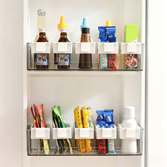 Kühlschranktür-Organizer, Geteilter Hängekorb zur Aufbewahrung, mit Klick-Teleskop-Design, Kühlschrankregal für Saucen und Snacks