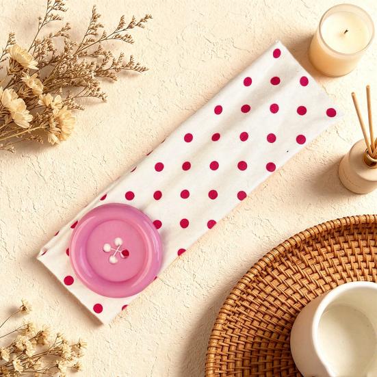 Summer Elastic Headband, Pure Color Dot Print Headband with Button Decor, Versatile Hair Accessories for Daily Party Outing Hair Decoration