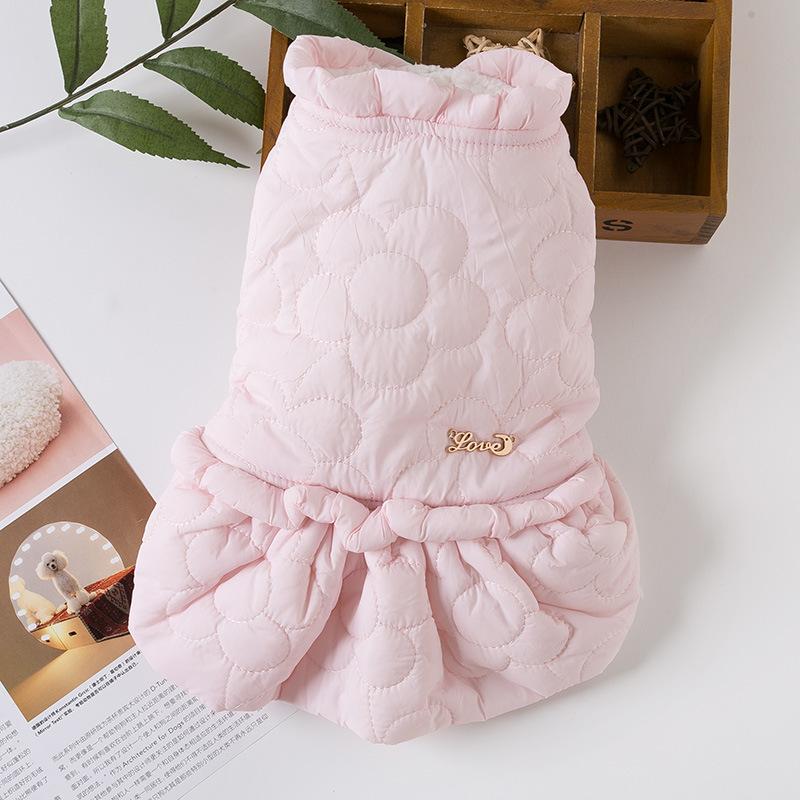 Pet Dog Dog Cat Teddy Bichon Maltese Cat Small Dog Thickened Clothes Fleece Dress
