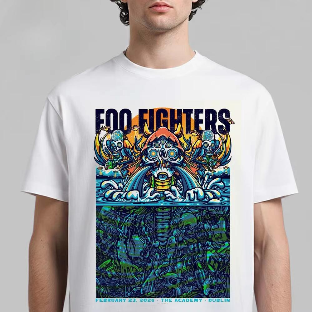 Foo Fighters London 2026 Show Graphic Tee Dark Scientist Rock Poster Streetwear Casual Unisex