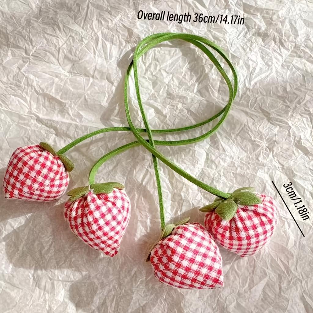 2 Pcs/1 Pcs Pastoral Style Strawberry-Shaped Decorative Curtain Tiebacks, Cute Strawberry Accessory Cords For Sheer Curtains, Door
