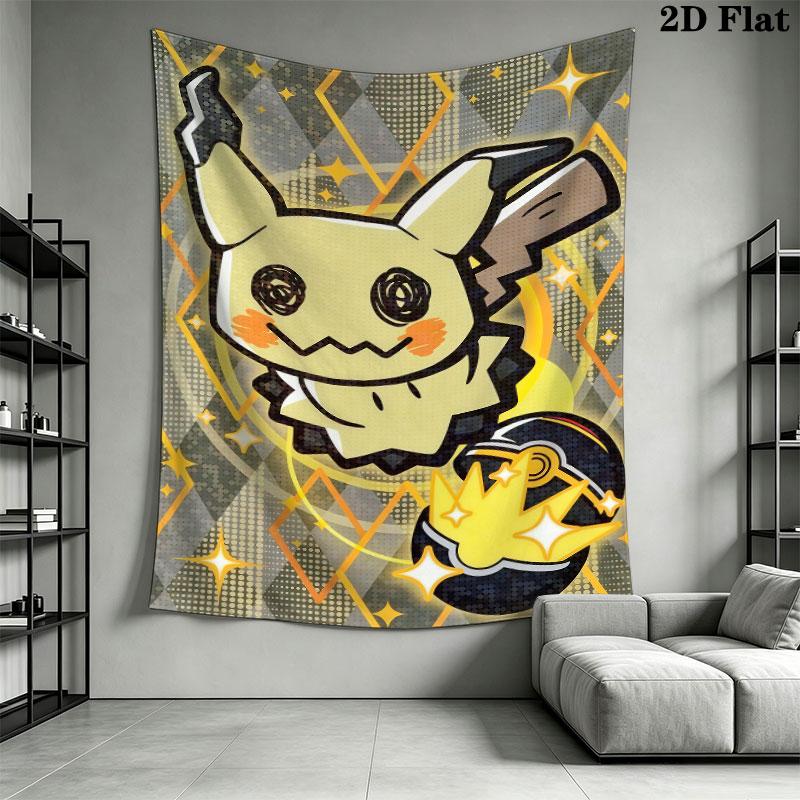 Mimikyu Star Wall Hanging Printed Fabric Blanket Decorative Tapestries for Bedroom Living Room Home Decor