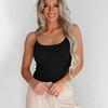 Dame Sommer Slim Camisole Vest Ribbete strikkede seler U-hals Innvendig Slank Bunnskjorte Allsidig Kort indre Tank Top Ensfarget