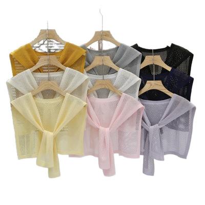 Lightweight Knitted Shawl Scarf Solid Color Neck Protector Scarf Japanese Style Shawl Wrap Women