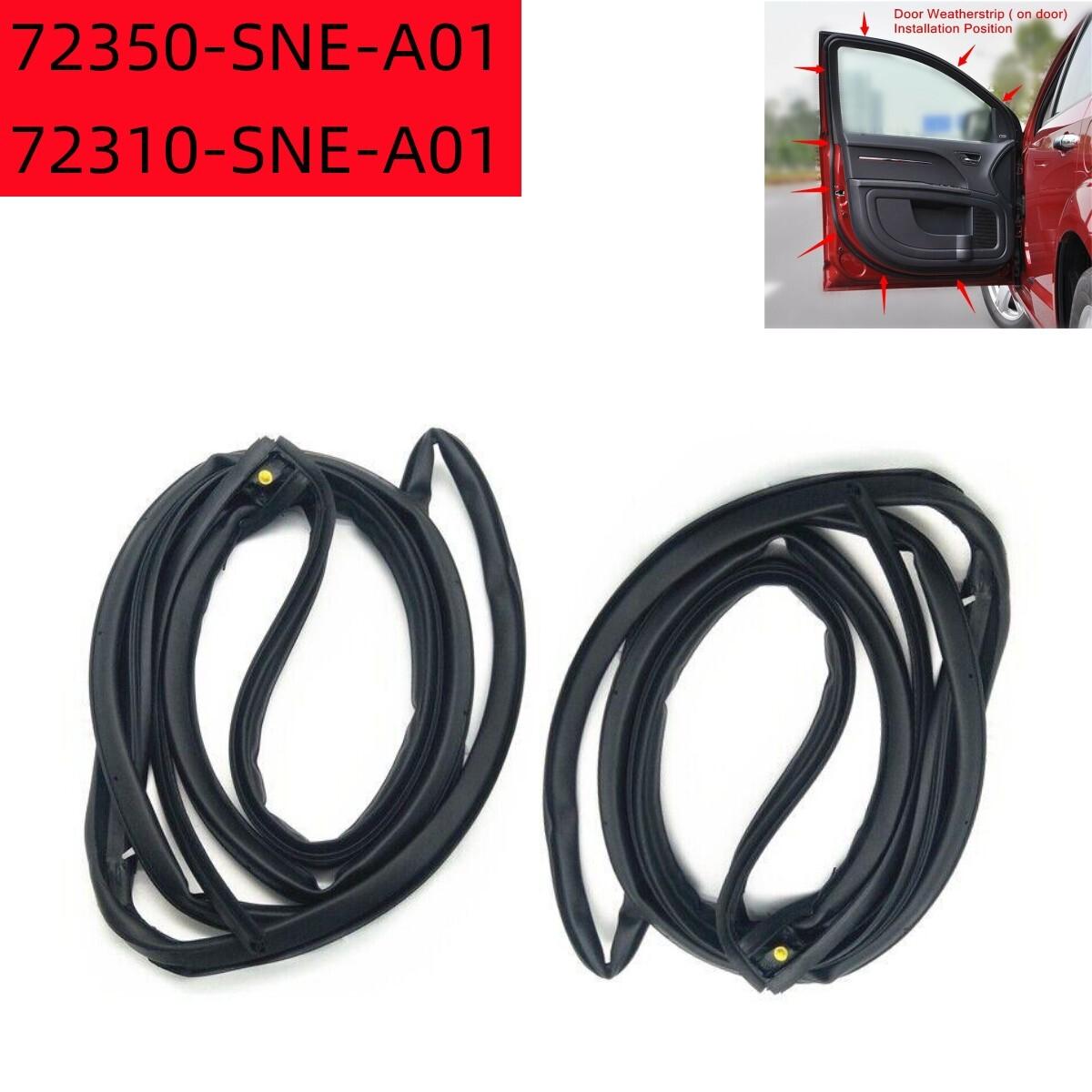 1Pair Car Front Door Weatherstrip Moulding Seal For Honda Civic Sedan 2006-2011