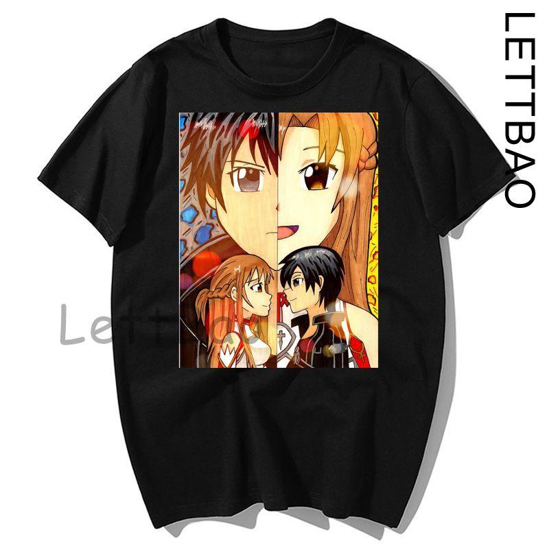 Japanese Anime Men Sword Art Online T Shirt Fashion Print Summer Women Novelty Cotton Short