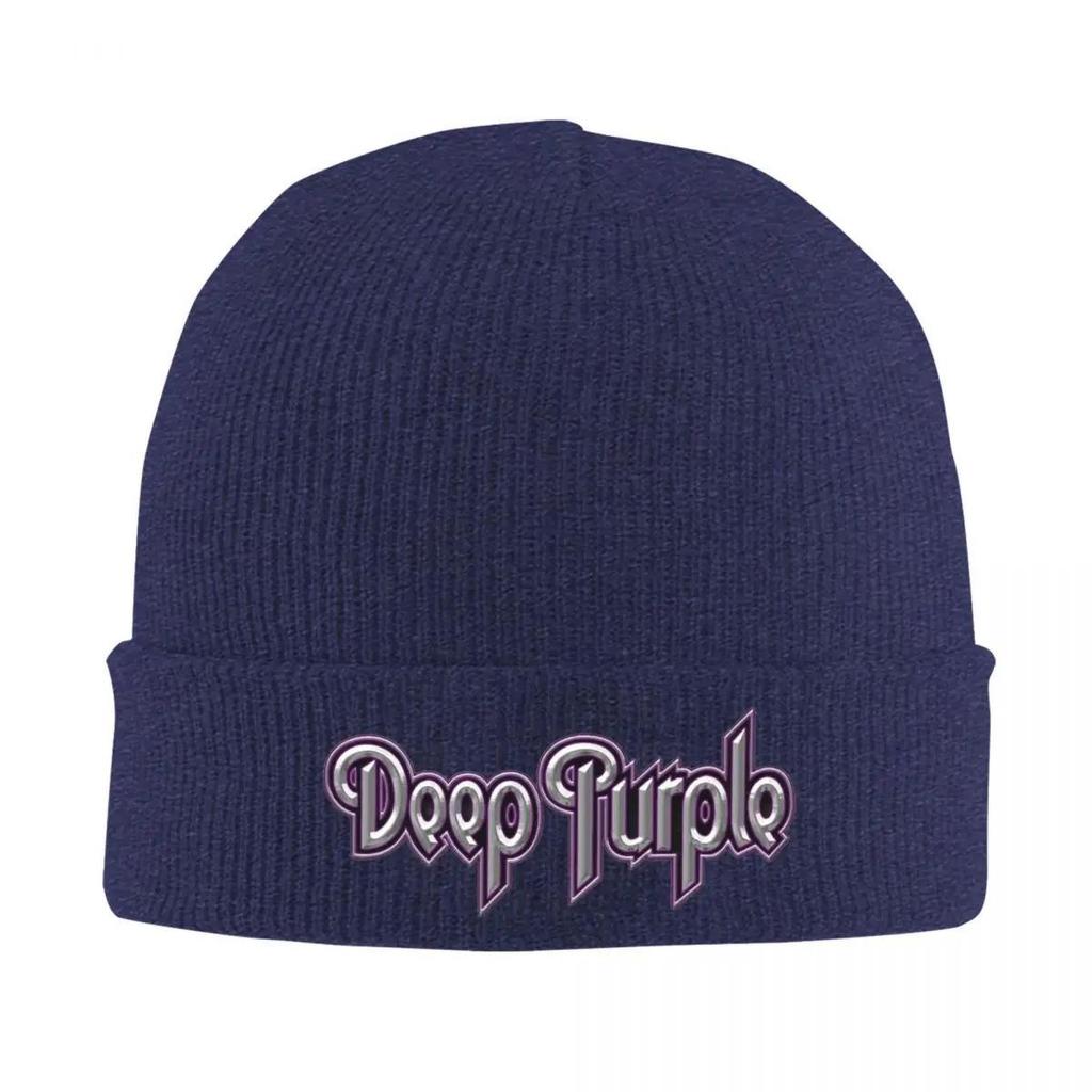 Deep Purple Beanie Hats Text Knitting Hat Hippie Warm Soft Men Women Caps Autumn Winter Custom Casual Bonnet Hats Gift