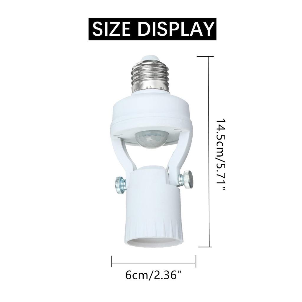 E26/E27 AC 110-240V 60W Infrared Motion Light Sensor Intelligent Bulb Lamp Base Switch