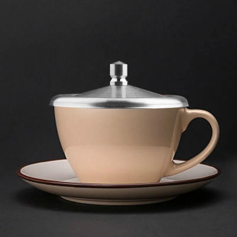 8.5/9.3/10.2cm Stainless Steel Cup Lids Dust-Proof Drink Cup Lids  Ceramic Tumbler Beverage