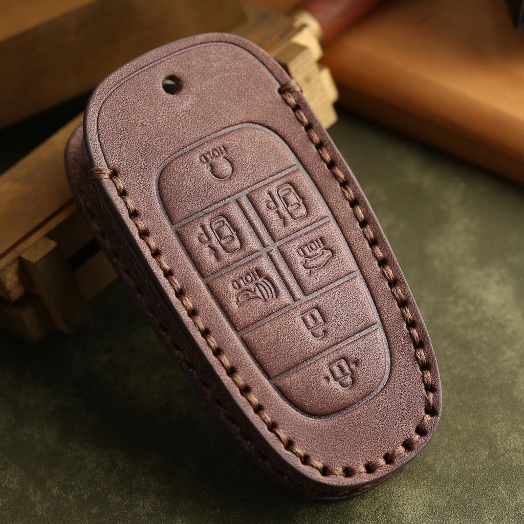 Customized car key cover is suitable for Korea's Hyundai 7-key Sonata Tusheng handmade real cowhide key bag