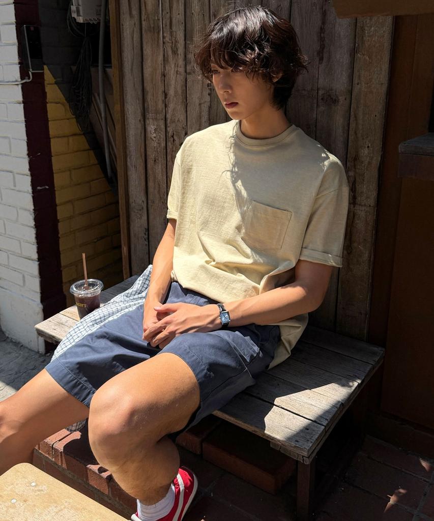 MOOD INSIDE Pigdying Pocket Half Tee_Brick (B Type)