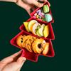 Christmas Food Appetizer Tray Tree Shaped Fruit Plate Reusable Snack Cookies Tray Chip Candy Dessert Plate Christmas Home Decor
