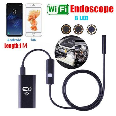 8 LED WIFI Endoskop Wireless Endoskop Inspektionskamera für iPhone Android 1M