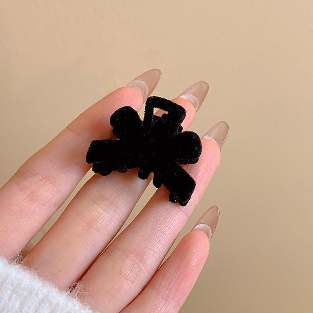 Black Bow Princess Head Grab Clip Velvet Side Clip New Net Red Headwear Clip  Women Girls