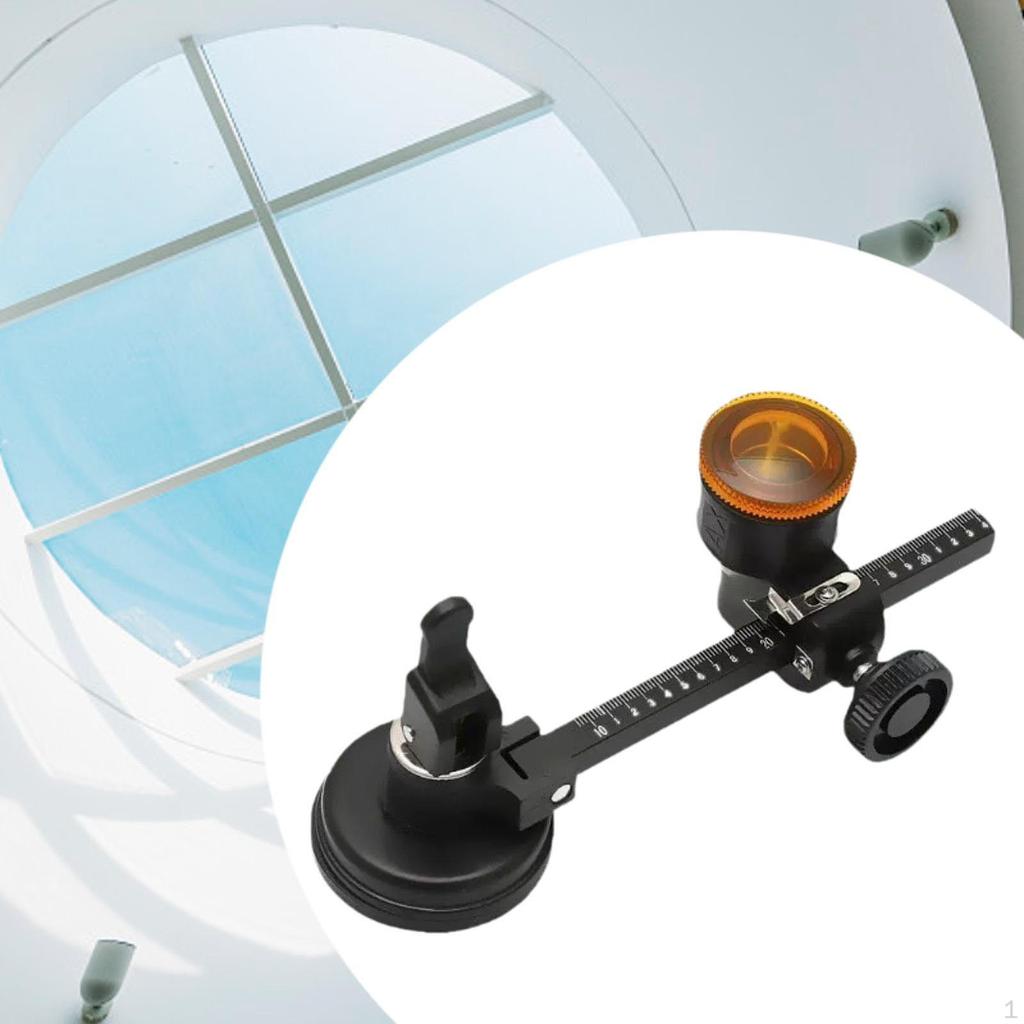 Circular Glass Cutter Cutting Tool Adjustable Alloy Round with Suction Cup Hand