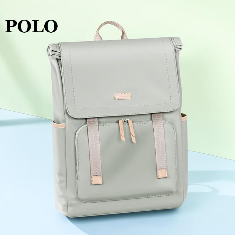 POLO Women\'s Backpack, Travel Bag, 15-Inch Laptop Bag, Casual Bookbag, Versatile, Sea Breeze Gree
