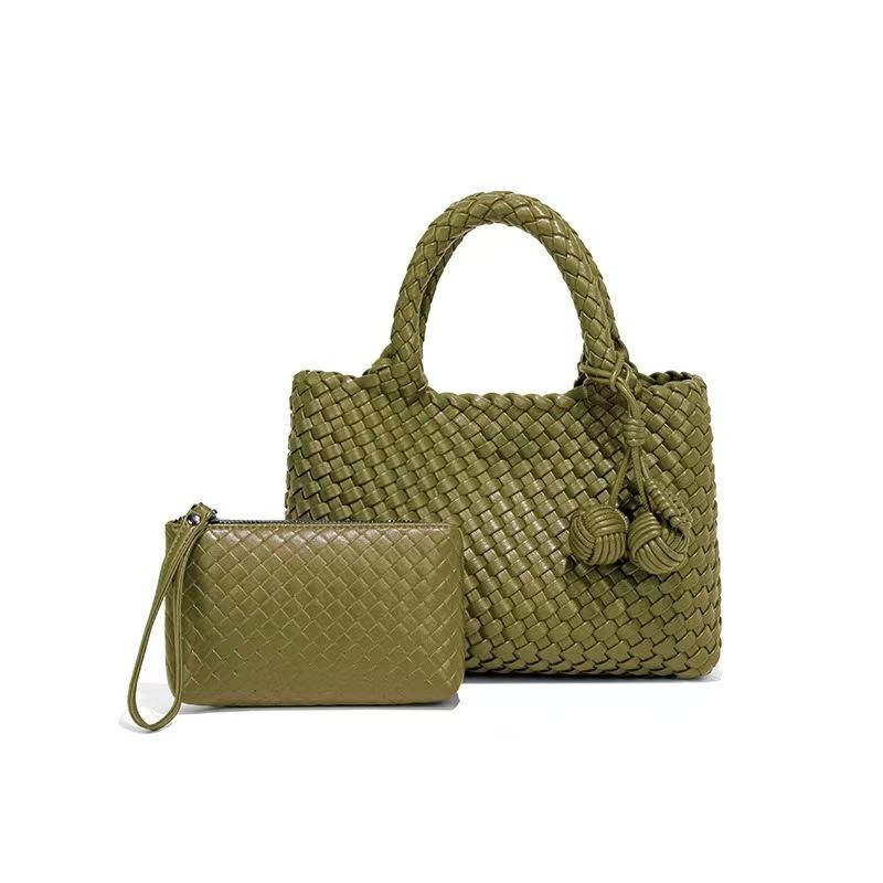 Fashion Woven Handbag Women's New Soft Leather Bag Small Shoulder Messenger Bag Fashion Versatile Hand Carry Small Tote Bag