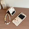 Koreanische Niedliche Cartoon Welpen Handyhülle Für Samsung Galaxy Z Flip 7 6 5 4 3 Hülle mit Kette Kawaii Harte Hüllen für Flip6 Flip7 Capa