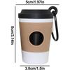 Dog Poop Bag Holder, Coffee Cup Design Dispenser with Carabiner Clip, Portable Waste Bag Carrier for Dogs & Cats, Hands-Free Leash Attachment