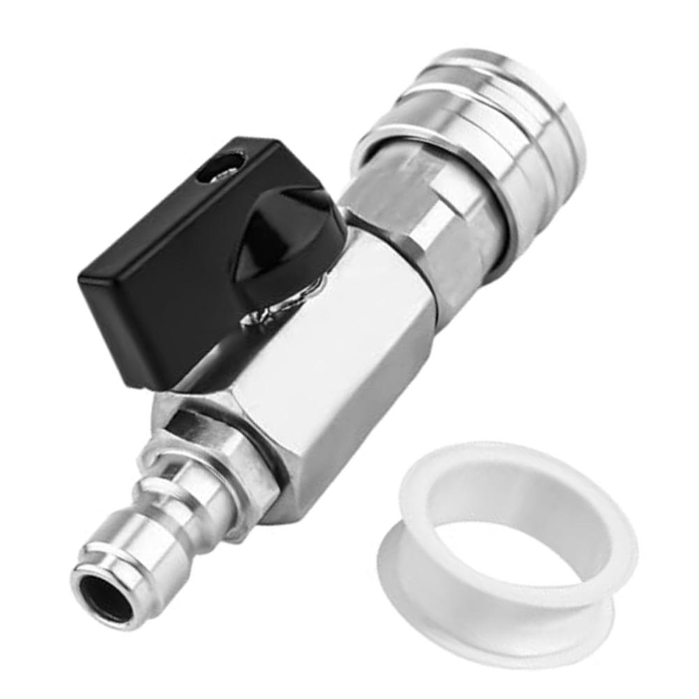 Stainless Steel Quick Connect Ball Valve for Pressure Washer Rated To 4000 PSI Comes with Raw Tape for Leak Resistance