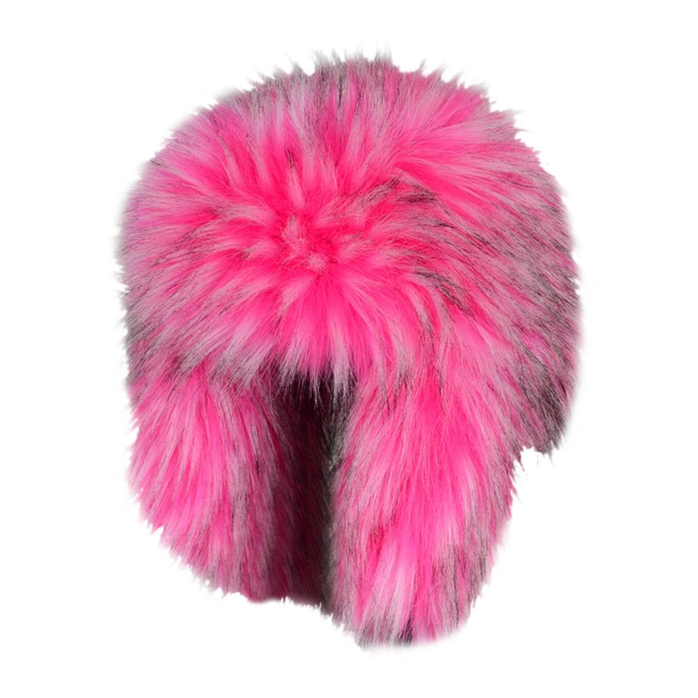 

Faux Fur Bomber Hats Round Earflap Winter Round Earflap Cap Winter Outdoor Activities Wear