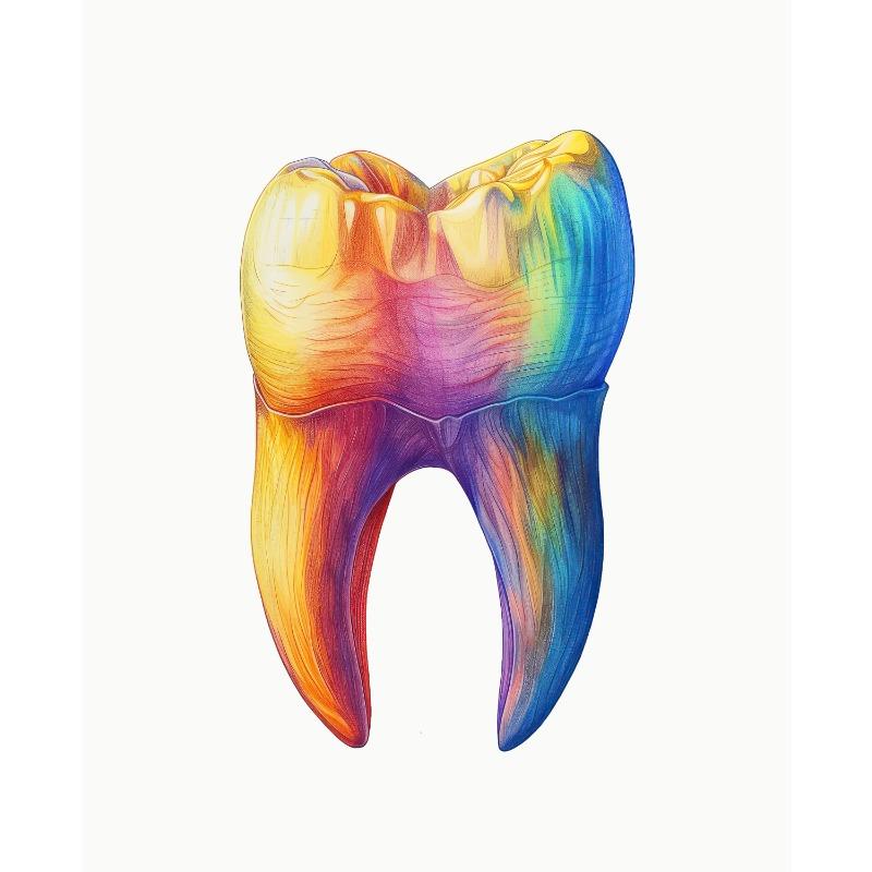 

Красочные цветы Рисунок зуба Постеры и принты Печать на холсте Современная настенная картина для стоматологической клиники Домашнее украшение 21cm×30cm NoFrame